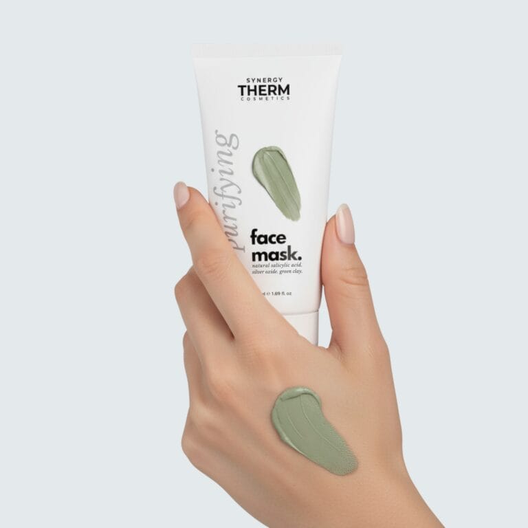 Mască de față purifiantă cu Acid Salicilic Natural, Argilă Verde și Oxid de Argint – curățare intensă a porilor, efect decongestionant