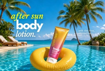 After Sun Body Lotion, Soothing Shimmering Aloe Vera Lotion for Sun-Exposed Skin, Refreshing & Hydrating Effect, 250ML