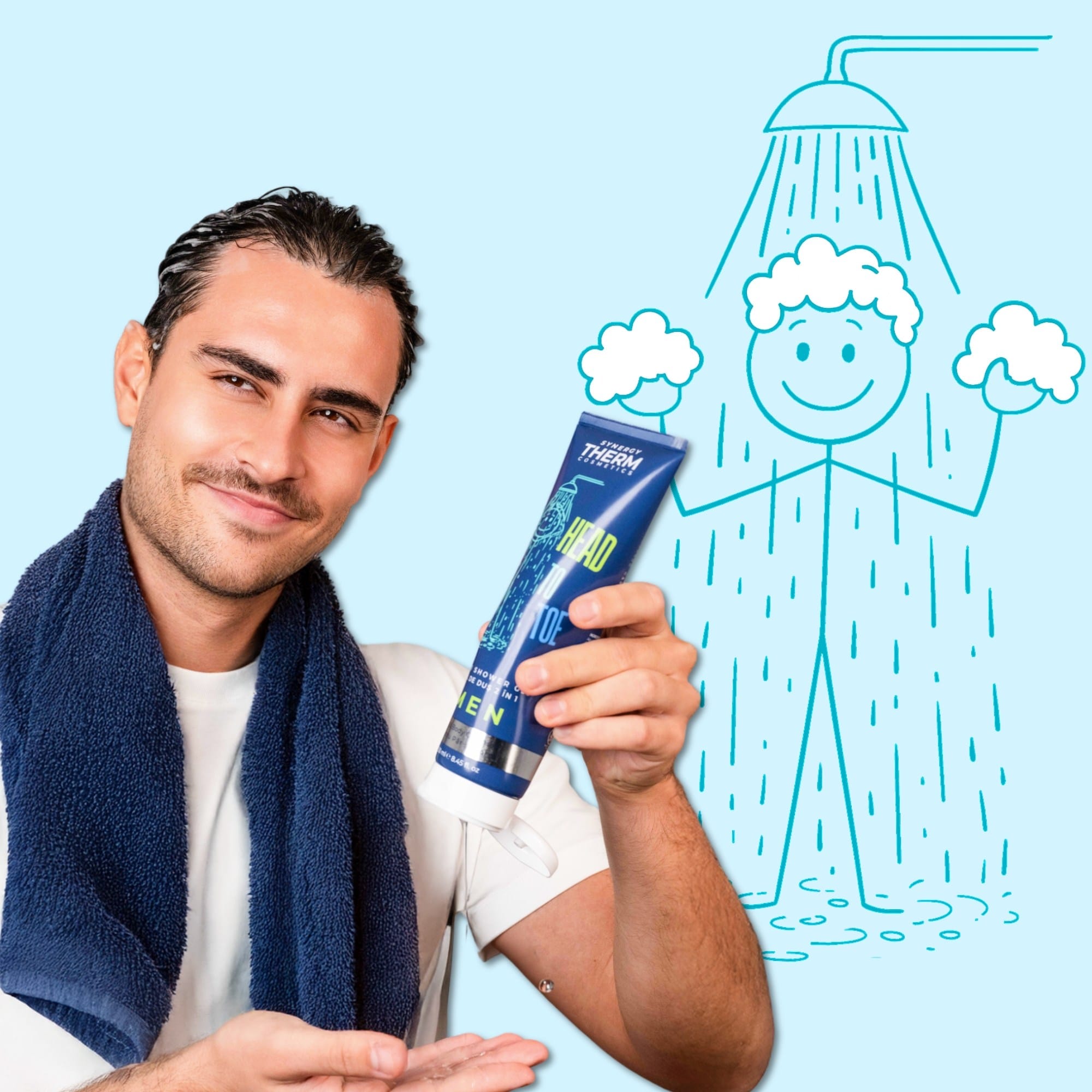 Gel De Duș Corp & Păr 2 În 1 - Pentru Bărbați, Cu Glicerină