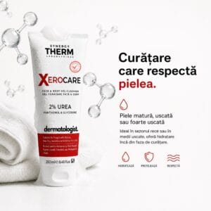 Xerocare Gentle Face & Body Cleanser With 2% Urea, Panthenol & Glycerin - 250ml - Image 2