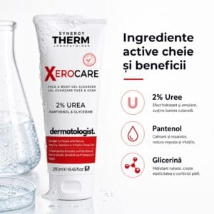 Xerocare Gentle Face & Body Cleanser With 2% Urea, Panthenol & Glycerin - 250ml - Image 3