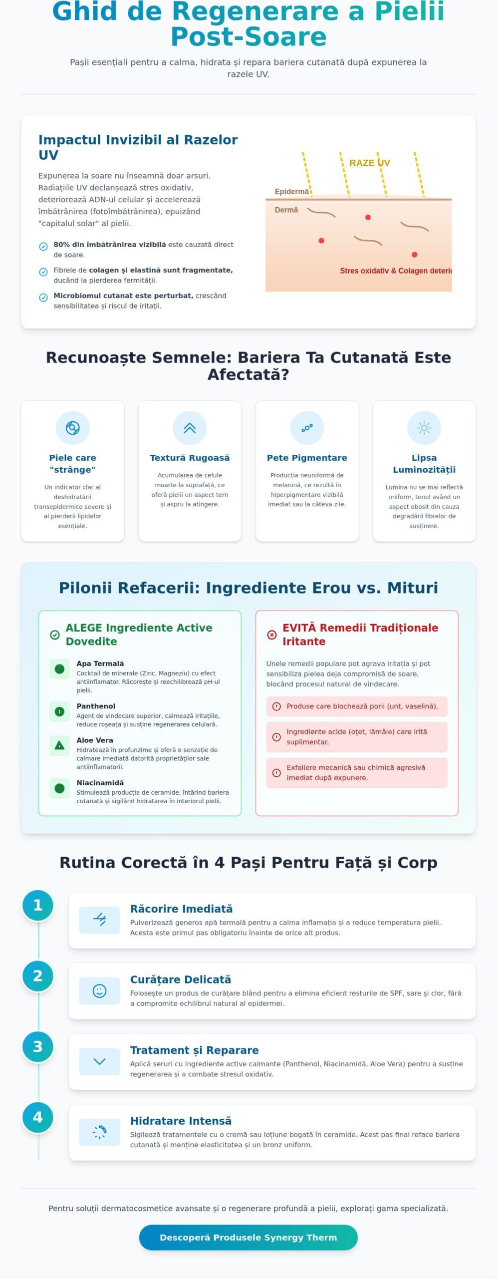 Îngrijirea pielii după expunerea la soare: Ghid complet pentru regenerare în 2026