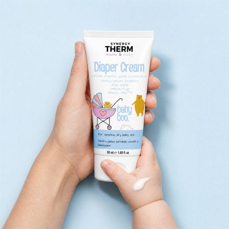 Synergy Therm Mama & Baby - Cremă pentru Zona Scutecului / Baby Diaper Cream cu Zinc Oxide, Tepezcohuite Extract și Omega Plus, pentru Pielea Sensibilă, 50 ml