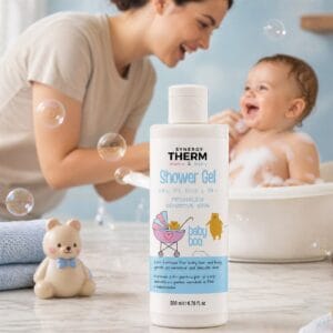 Synergy Therm Mama & Baby - Gel de Duș 2 în 1 cu Apă Termală, Pronalen® Sensitive Skin și Extracte Calmante, pentru Piele Sensibilǎ, 200 ml - imagine 3