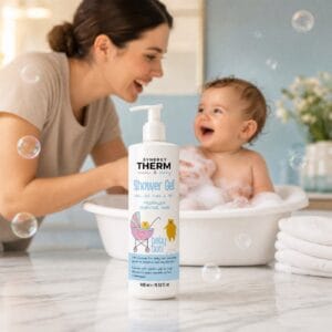 Synergy Therm Mama & Baby - Gel de Duș 2 în 1 cu Apă Termală, Pronalen® Sensitive Skin și Extracte Calmante, pentru Piele Sensibilǎ, 400 ml - imagine 3