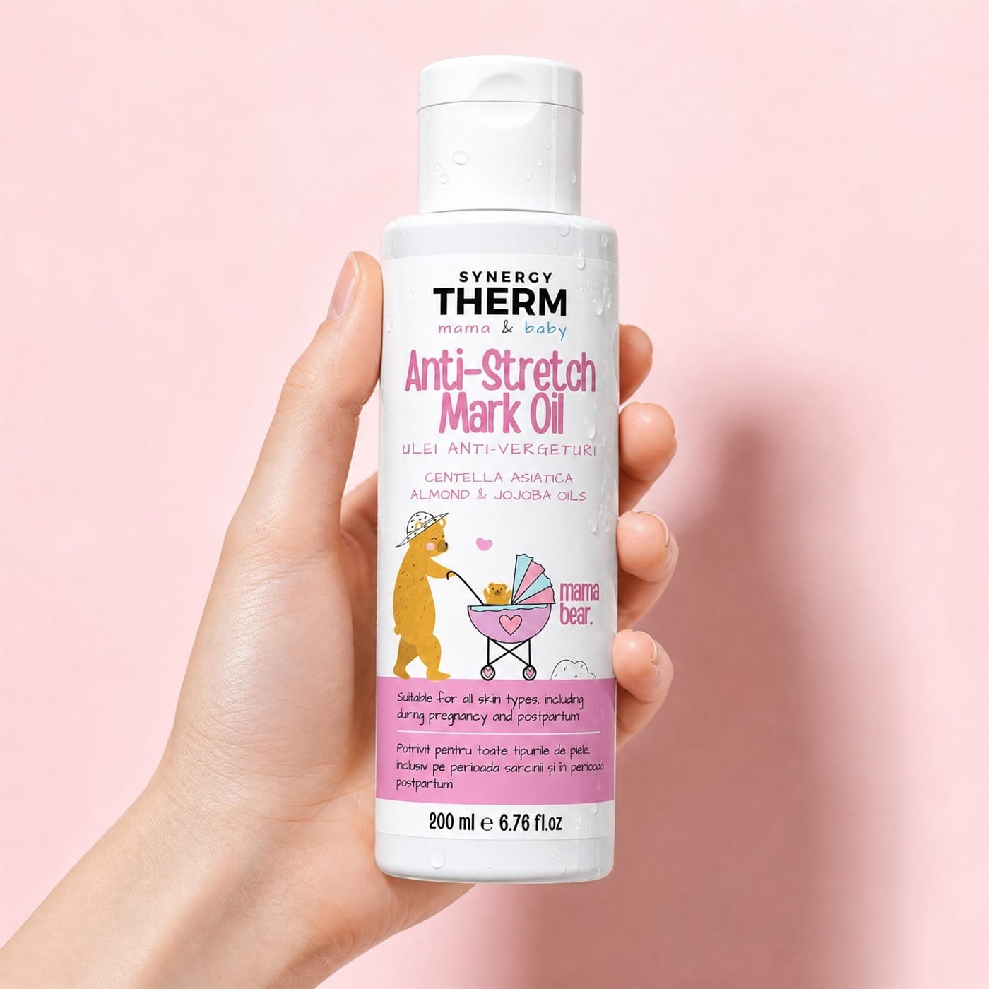Synergy Therm Mama & Baby - Ulei Anti-Vergeturi cu Centella Asiatica și Vitamina E, 200 ml