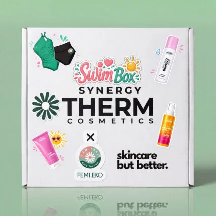Synergy Therm × Femi.Eko Swim Box Eva | Protecție solară + Costum de baie menstrual