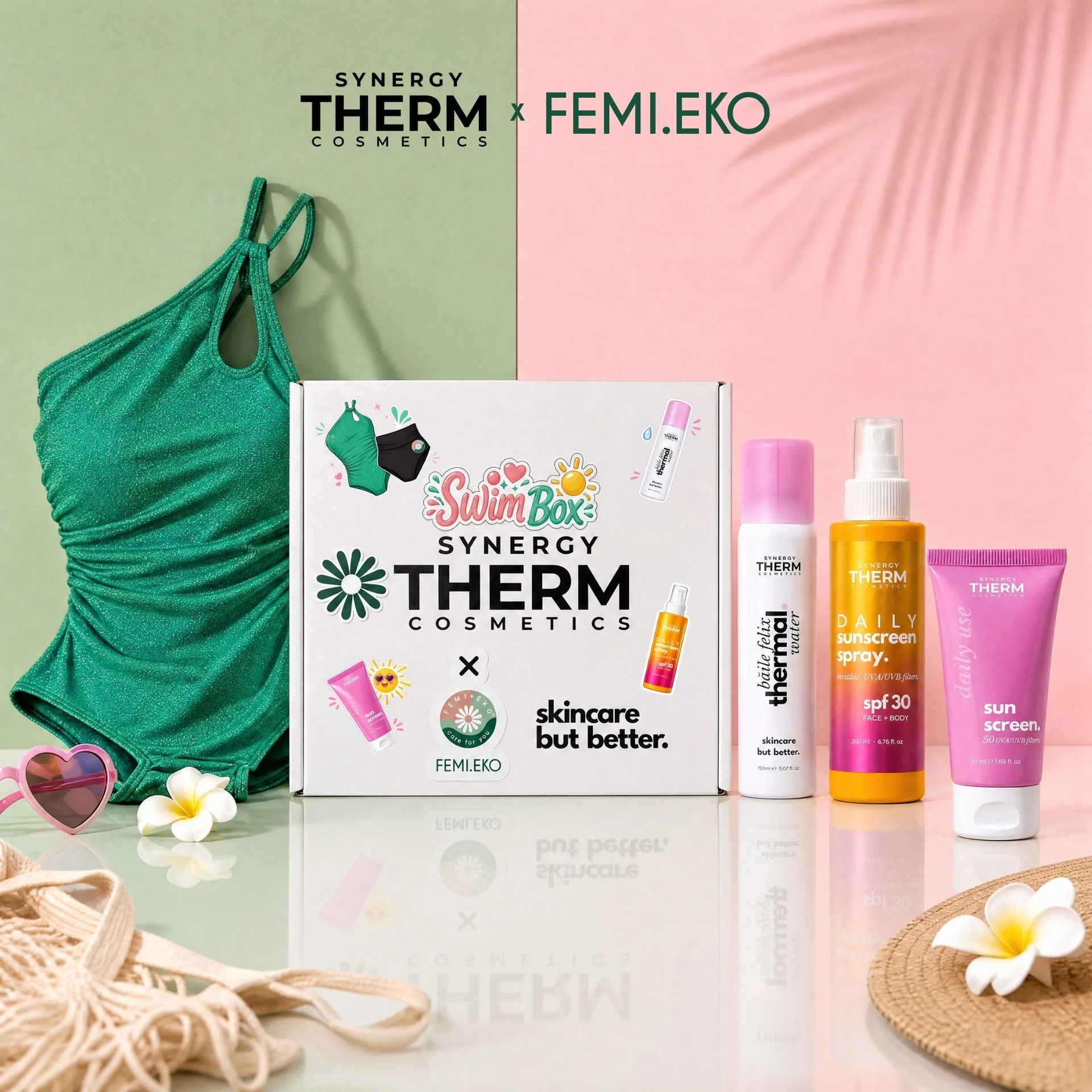 Synergy Therm × Femi.Eko Swim Box Eva | Protecție solară + Costum de baie menstrual - imagine 2